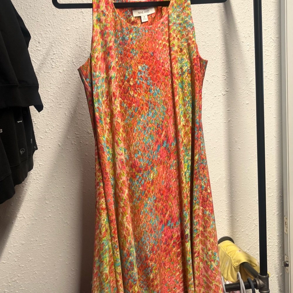 Nine West Coral Multi-Color Sleeveless Maxi Dress